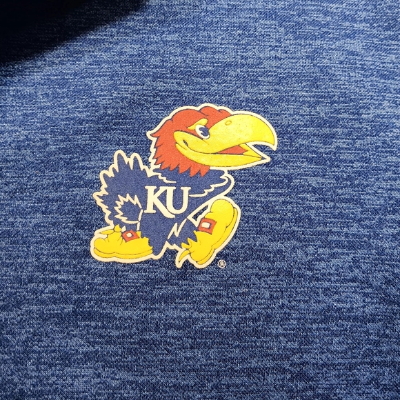 Adidas Kansas Jayhawks Team Issued 1/4 zip pullover, XL, Blue, Excellent cond. - Picture 3 of 7